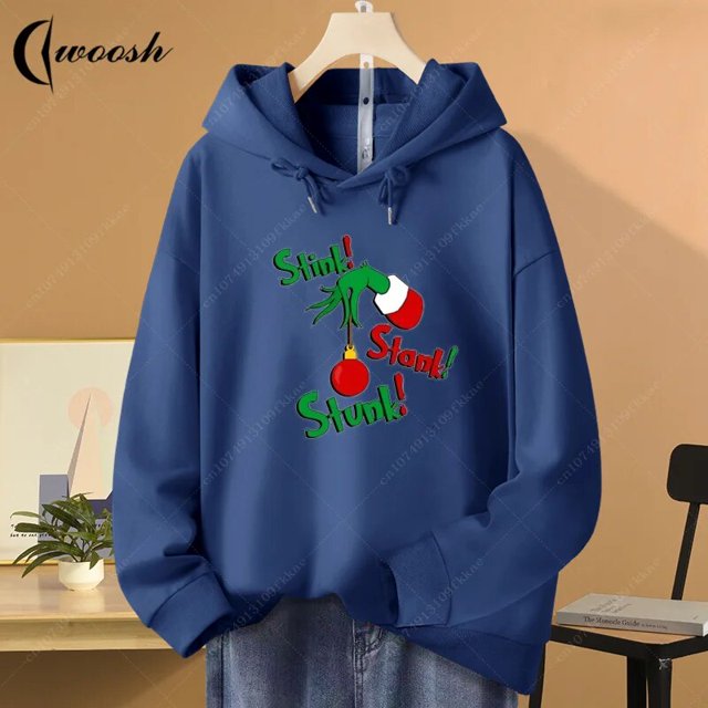 Drink Up Grinches Sudadera navideña Jersey de cuello redondo Mujer Algodón Sudadera con capucha de manga larga Envío gratis Ropa de calle de gran tamaño