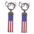 thumbnail image 6 of FRCOLOR 2pcs American Flag Keychain Tag With Key Ring And Carabiner Car Key Chain For Men Usa Flag Key Chains With Anti Lost D Ring Car Accessory Key Ring, 6 of 7