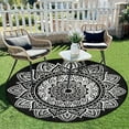 thumbnail image 5 of Aonewoe Round Outdoor Rugs 6Ft Waterproof Patio Plastic Straw Rug Reversible Camping Carpet Indoor Outdoor Area Rug for Patio,Deck,Balcony,Picnic,Beach,Outside, 5 of 9