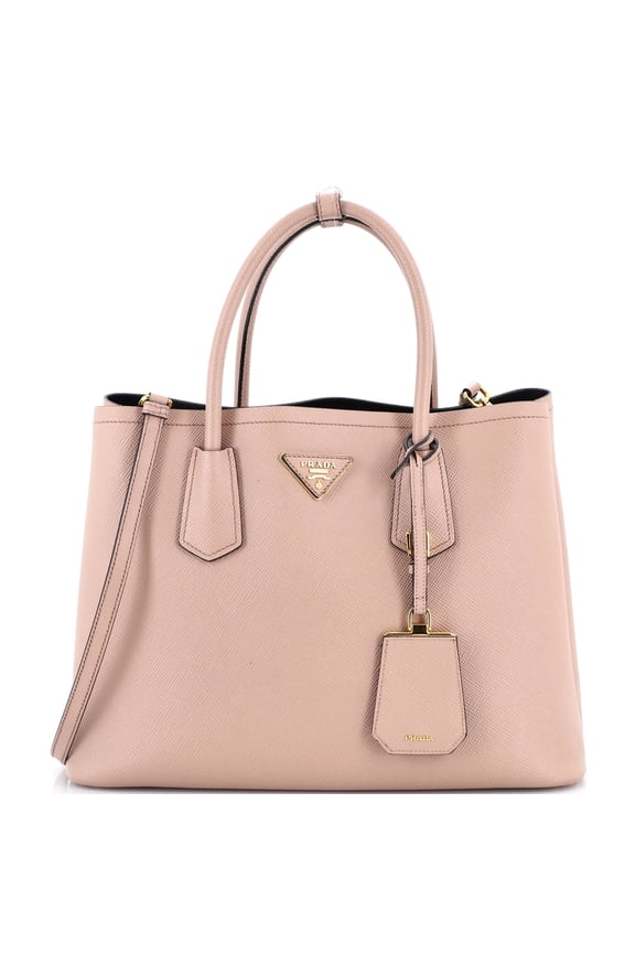 Pre-Owned Cuir Double Tote Saffiano Leather Medium By Rebag