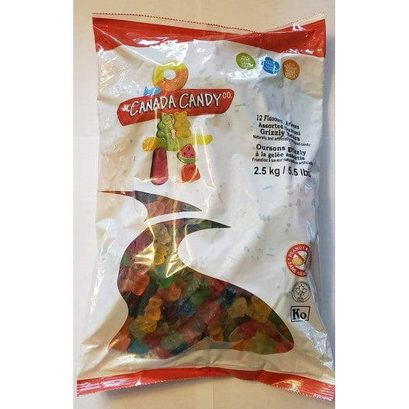 Canada Candy Assorted Gummi Grizzly Bears 12 Flavours 2.5kg, 5.5 lb