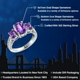 thumbnail image 2 of Gem Stone King 925 Sterling Silver Purple Amethyst 3-Stone Ring for Women (2.50 Cttw, Oval Checkerboard VS Gemstone Birthstone, Available 5,6,7,8,9), 2 of 6