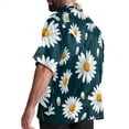 thumbnail image 3 of Daisy Men's Short Sleeve Hawaiian Beach Shirts, Casual Printed Button Down Spread Collar Tops, Summer Unisex Style, 3 of 6