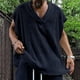 thumbnail image 4 of Camisola de Color Sólido de los Hombres, Ropa Interior de Denim sin Mangas con Cuello en V para Senderismo Y Uso Diario, Ligero Elástico de Fácil Ajuste, 4 of 9