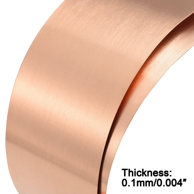 99.9% Pure Copper Flashing, 1mm x 200mm x 1M Copper Metal Sheet Roll Copper  Strip Metal Foil Plate for DIY Projects 