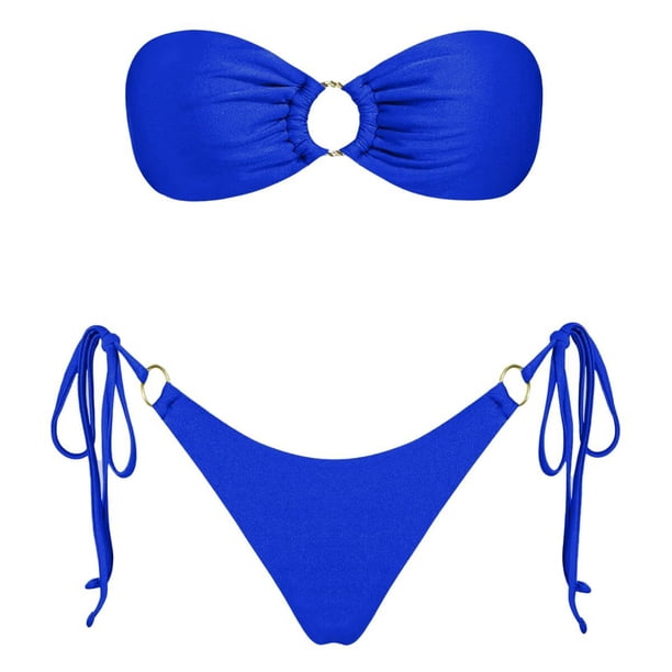 WILLBEST Traje De Baño Mujer Completo Traje De Baño Sexy Sin Tirantes De Moda Para Mujer Traje De Baño Dividido De Color Sólido