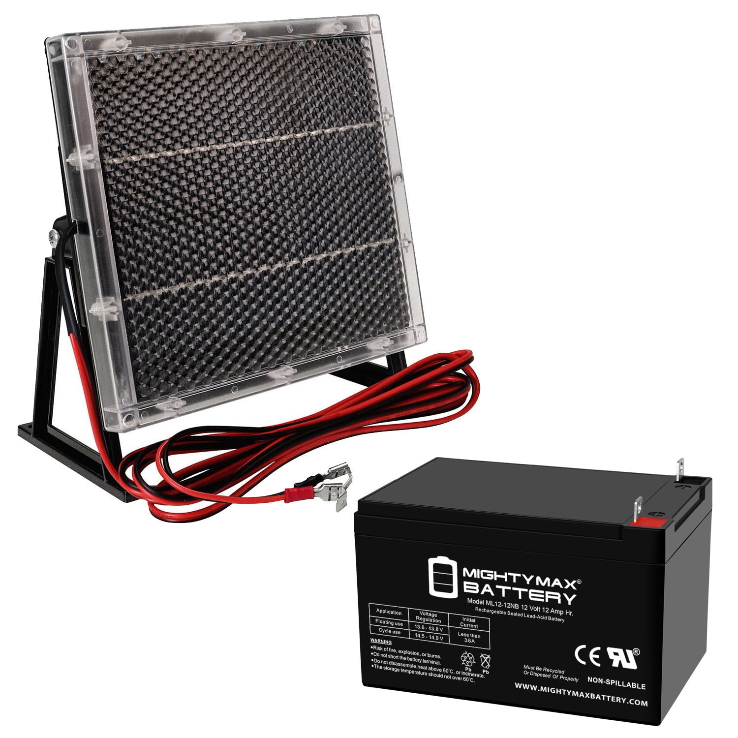 12V 12AH NB SLA Replacement Battery Compatible With Goal Zero Escape 150 Power Pack + 12V Solar Panel