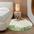 thumbnail image 2 of St. Patrick's Round Area Rug 3.3Ft Washable Circle Rugs for Dining Room Table, Lucky Shamrock Green Eucalyptus Floral Vintage Non-Slip Carpet Floor Mats Indoor Outdoor Carpet Runner Home Decor, 2 of 8