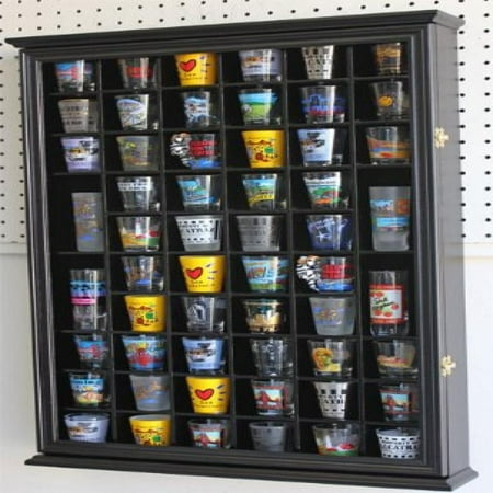 56 Shot Glass Shooter Display Case Holder Cabinet Wall Rack W