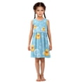 thumbnail image 6 of Girls Dress Cartoon Yellow Duck Sleeveless Dress for Girls Hem A-Line Casual Sundress, 6 of 7