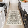 thumbnail image 7 of Moynesa 3'x5' Vintage Rug,Oriental Farmhouse Entryway Rug Non-Slip Distressed Throw Rug,Low-Pile Soft Kitchen Rug Washable Indoor Carpet for Entrance Bedroom Laundry Office,Brown, 7 of 7