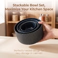 thumbnail image 2 of Onader 8-Piece Ceramic Bowls with Lid, Mixing Bowls Set of 4 for Kitchen Meal Prep Food Storage Leftover, Stoneware Serving Bowl for Cooking Baking, Starry Blue, 2 of 11
