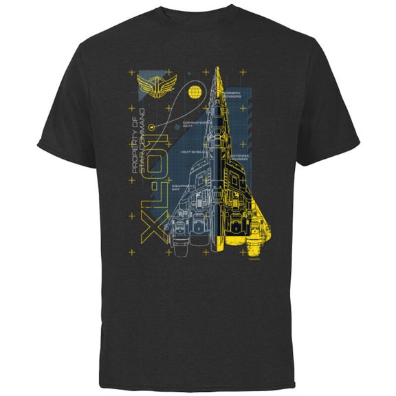 Disney and Pixar’s Lightyear XL-01 Property of Star Command - Short Sleeve Cotton T-Shirt for Adults - Customized-Black
