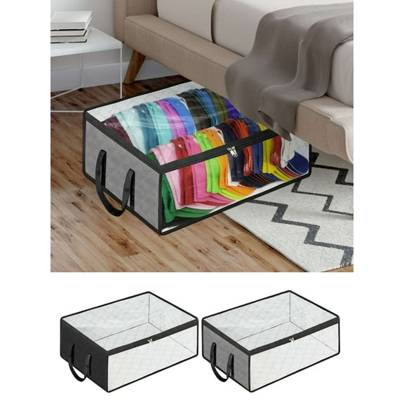 Luxtrada Hat Storage Dust Bag Baseball Hat Cap Organizer Clear Rack Zipper - Black