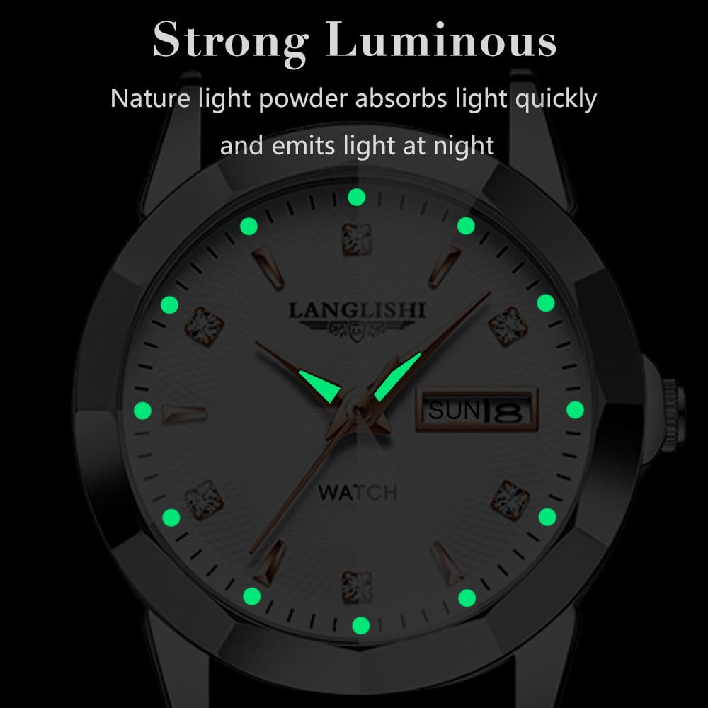 EXPLOJOY Elegant Ladies Timepiece – Quartz Movement, Waterproof Case, and Glow-in-the-Dark Display