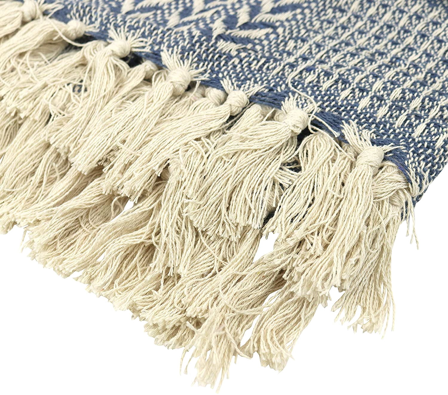Arkwright Cotton Throw Blankets (Pack of 12), Eco-Green, Decorative Block Pattern, 4 Fixed Colors in a Pack, 50x70 in.