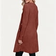 thumbnail image 4 of Women's Knit Dress Long Sleeve Casual Crew Neck Tunic Dresses with Pockets Button Side Fall Winter Trendy Outfits Red XXL(XXL), 4 of 9