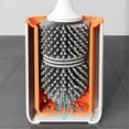 thumbnail image 3 of Kearding Soporte para cepillo de baño montado en la pared, herramienta de limpieza de silicona de doble cara, sin cepillos de ángulo muerto, Suministros de limpieza para el hogar Naranja, 3 of 6