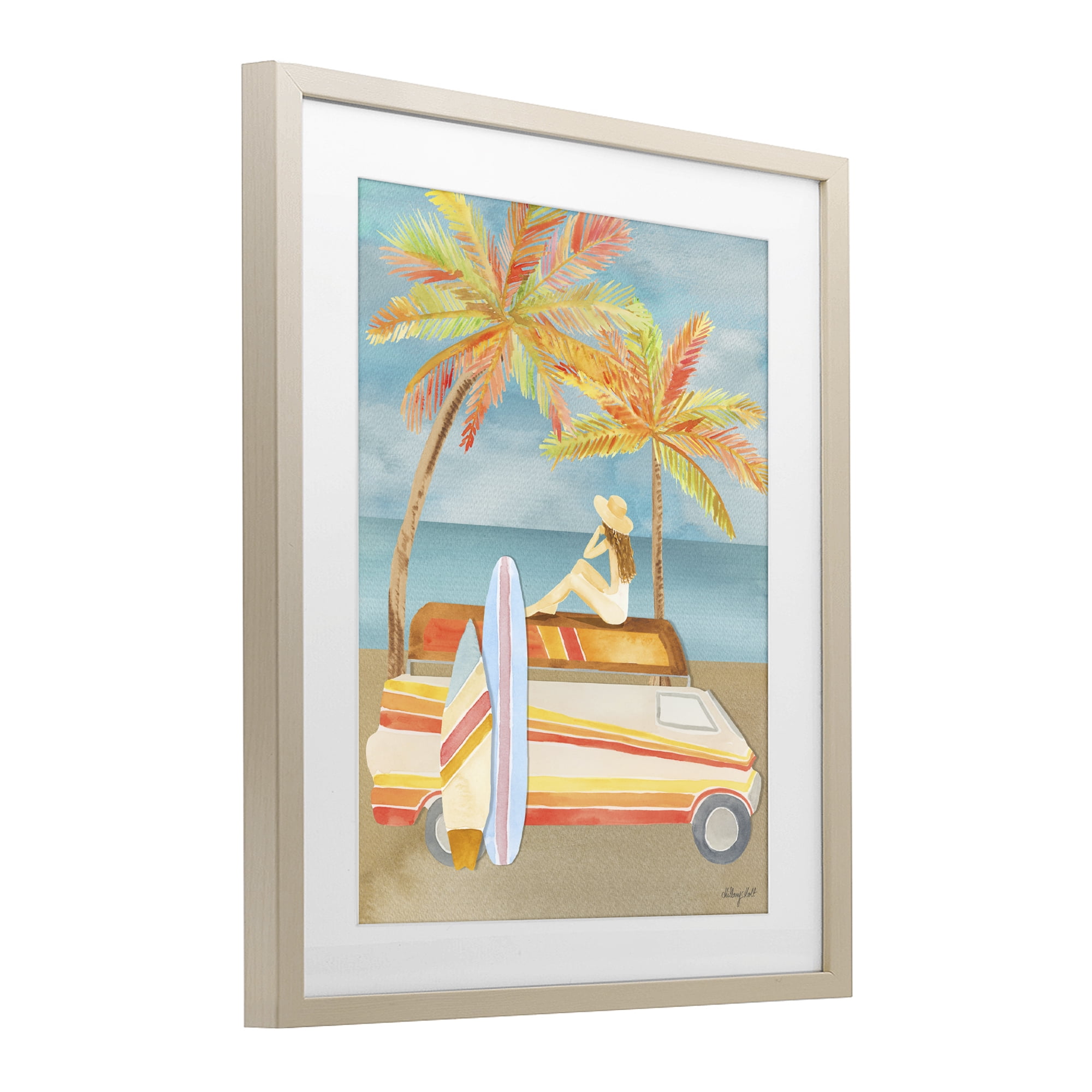Stupell Industries California Road Trip Birch Framed Print Under Glass, design by Hillary Holt
