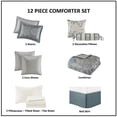 thumbnail image 6 of Luxurious 12Piece Teal Bedding Sets 100% Cotton Paisley Design for King Bed, 6 of 11