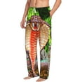 thumbnail image 2 of Uemuo Cobra Snake Pattern Men's Wide Leg Palazzo Lounge Pants with Pockets Light Weight Loose Comfy Casual Pajama Pants-Small, 2 of 9