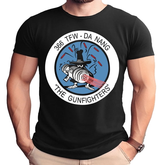 366th TFW Da Nang Gunfighters Logo Adult T-Shirt-5XL