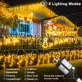 thumbnail image 2 of Luces navideñas Nielfoi 640 LED en forma de carámbano, 20 m, blanco cálido, para exteriores, 2 of 9