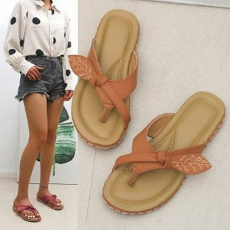 

New European and American Slippers Women‘s Summer Bow Wedge Sandals Large Size Thick Bottom Flip-Flops