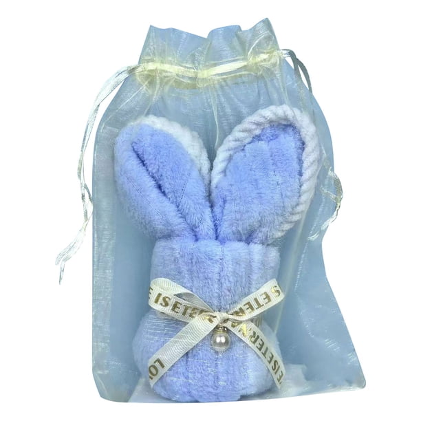 Casa de campo Decoración de Pascua,50X25Cm Bunny towel Fleece towel Soft and Cute In Style Easter Gift Decoración del hogar
