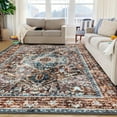 thumbnail image 6 of iOhouze Boho Area Rug for Living Room 6x9 Machine Washable Rugs Non-Slip Floor Carpet Brown Green Vintage Bedroom Rug Indoor Rugs for Dining Room Living Room, 6 of 8