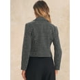 thumbnail image 3 of DARING DIVA Tweed Cardigan Notch Lapel Buttons Long Sleeve Blazer L Black, 3 of 6