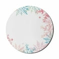 thumbnail image 1 of Winter Mouse Pad for Computers, Abstract Winter Inspired Snowflake Design with Soft Color Palette Image, Round Non-Slip Thick Rubber Modern Mousepad, 8" Round, Coral Blue Pale Green, by Ambesonne, 1 of 2