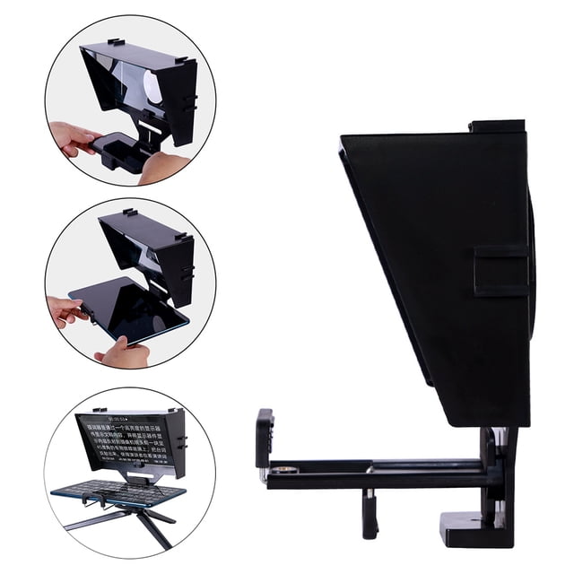 Mini Teleprompter para Tablet Smartphone Cámara con Control Remoto/Adaptador de Lente
