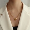 thumbnail image 3 of OT buckle queen double-layer clavicle necklace, women's layered titanium steel necklace, pendant necklace, 3 of 4