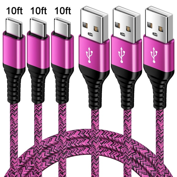 USB Cables,Type C Charging Cable 10ft Type C Cables 10ft-3PACK,ABCPOW USB A to USB C Type C Cable High Speed Android Type C Charger Fast Charging Phone Charger Cord