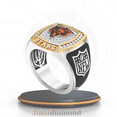thumbnail image 2 of Jinaldaimound #ChicagoBears 1/2 CTTW Diamond Two-Tone Yellow Gold and Sterling Silver Ring, 2 of 2