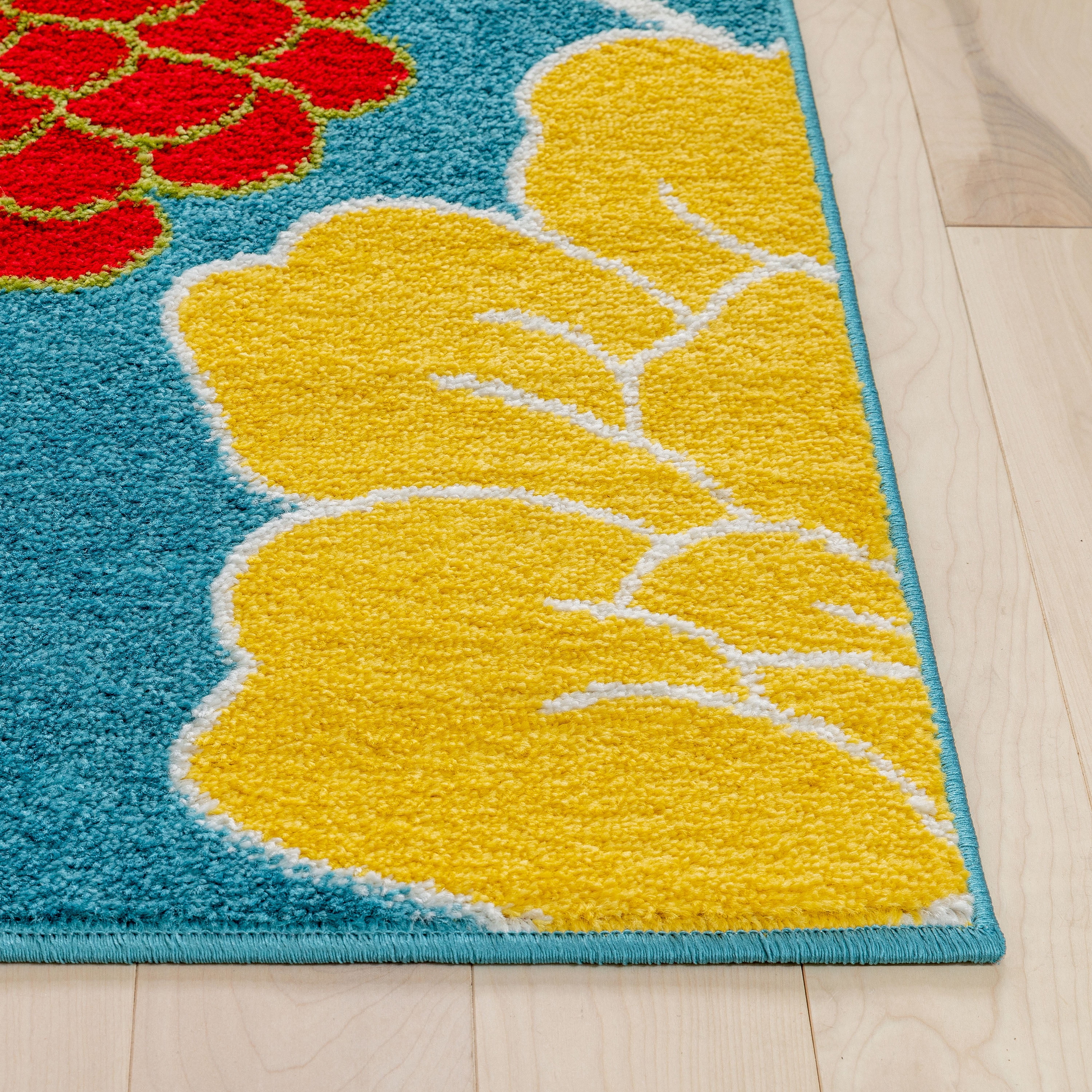 Well Woven StarBright Daisy Flowers Modern Floral Blue 5' x 7' Area Rug