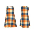 thumbnail image 3 of Bixox Robe Sans Manches à Carreaux Orange Chaude pour Femmes avec Poches, Robe Décontractée Longueur Genou pour l'Été-Grand, 3 of 7