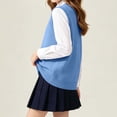 thumbnail image 4 of XRoczxe Kids V‑Neck Knit Vest, Unisex Boys Girls Solid‑Color Sleeveless Sweater Vest, Preppy School Casual Layering Tank Top, 4 of 7