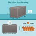 thumbnail image 3 of CL.HPAHKL 100 Gallon Resin Deck Box, Waterproof Deck Storage Box Lockable Patio Storage Box for Furniture, Garden Tools, Pool Supplies Large Deck Box Indoor Outdoor, Weatherproof, UV Resistant, Tan, 3 of 7
