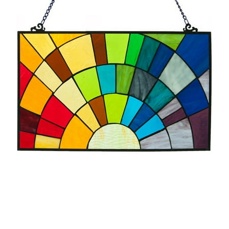 Fruit Bowl Stained Glass Window - River of Goods Tiffany Style Stained Glass Rays of Sunshine Window Panel