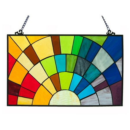 - River of Goods Tiffany Style Stained Glass Rays of Sunshine Window Panel