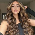 thumbnail image 4 of GlamEssence Wig Women's Long Curly Hair Gradient Brown Split Full Head Synthetic Wig Cover, 4 of 6
