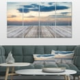 thumbnail image 1 of Wooden Board at Sunset Seashore - Modern Canvas Art Print, 1 of 3