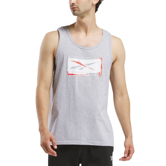 Reebok Men Regular fit Sleeveless Graphic Tank Top Shirt XL Grey Solid