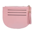 thumbnail image 5 of Trendy Sweet Classic Solid Color Elegant PU Leather Zipper Purse Wallets Women Coin Purse Money Bag Korean Card Holder PURPLE, 5 of 8