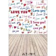 thumbnail image 2 of ABPHOTO Polyester 5x7ft Photography Backdrops Valentine's Day Alphabet Letters I Love You Nostalgia Stripe Wood Floor Seamless Newborn Baby Toddlers Lover Portraits Background Photo Studio Props, 2 of 3