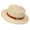 Beige, variant on Women’s Metal Bar Decor Full Hollow Short Brim Breathable Bucket Straw Hat with Thin Leather Band Frame for Cafe Gatherings White