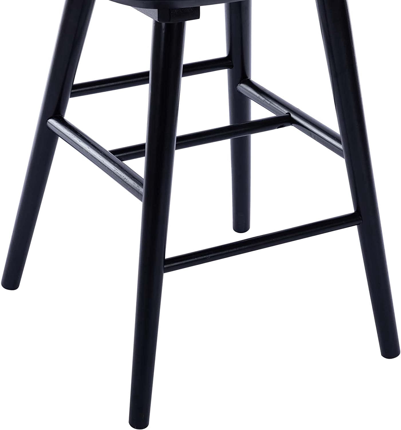 Duhome Wood Bar Stools Set of 2, Farmhouse Counter Stools 24" Barstool with Back Counter Height Chairs for Kitchen Island Windsor Stool, Black