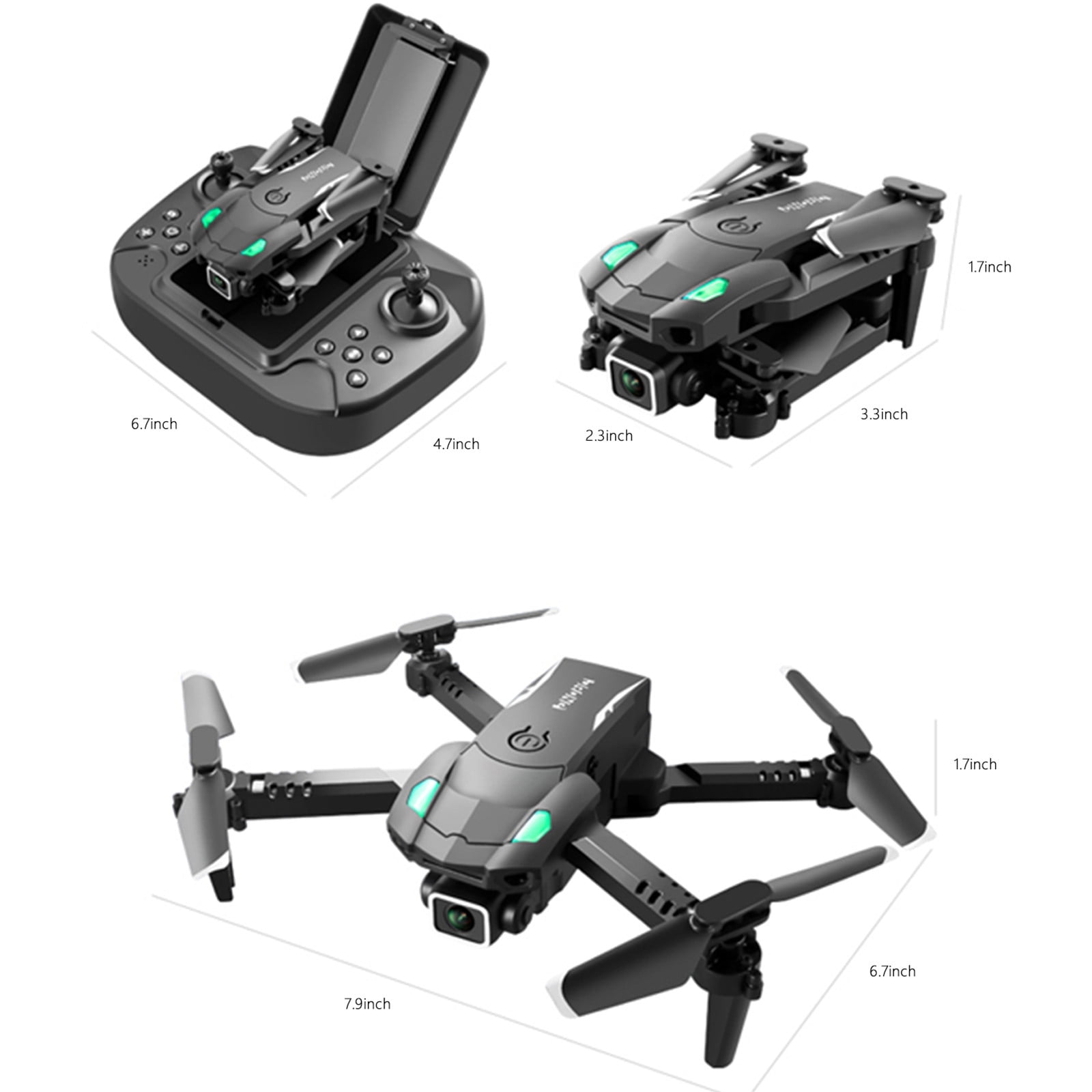 Drone 1080P Camera 3 Sided Obstacle Avoidance Quadcopter, 6CH Fixed Height Altitude Hold, WiFi FPV Gesture Photo 360 Stunt, 150M Remote 10 Min Flight Mini Foldable Toy
